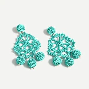 J. Crew Beaded crochet statement earrings